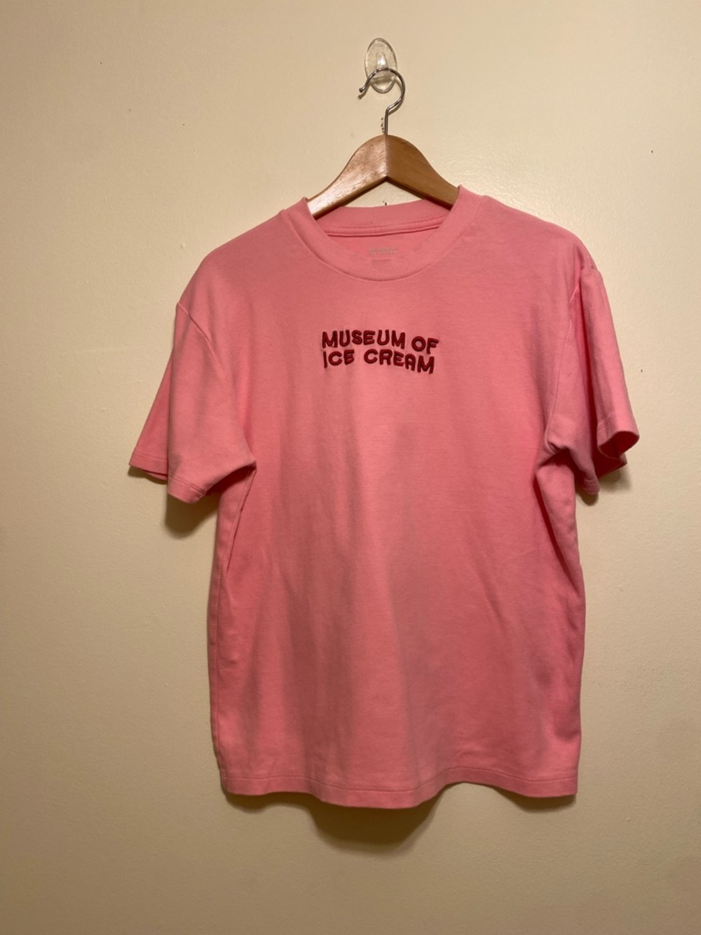 MUSEUM OF ICE CREAM Pink Logo T-Shirt. Size M
